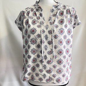 NWT LOFT FLORAL BOXY FLORAL EMBROIDERY TOP SMALL